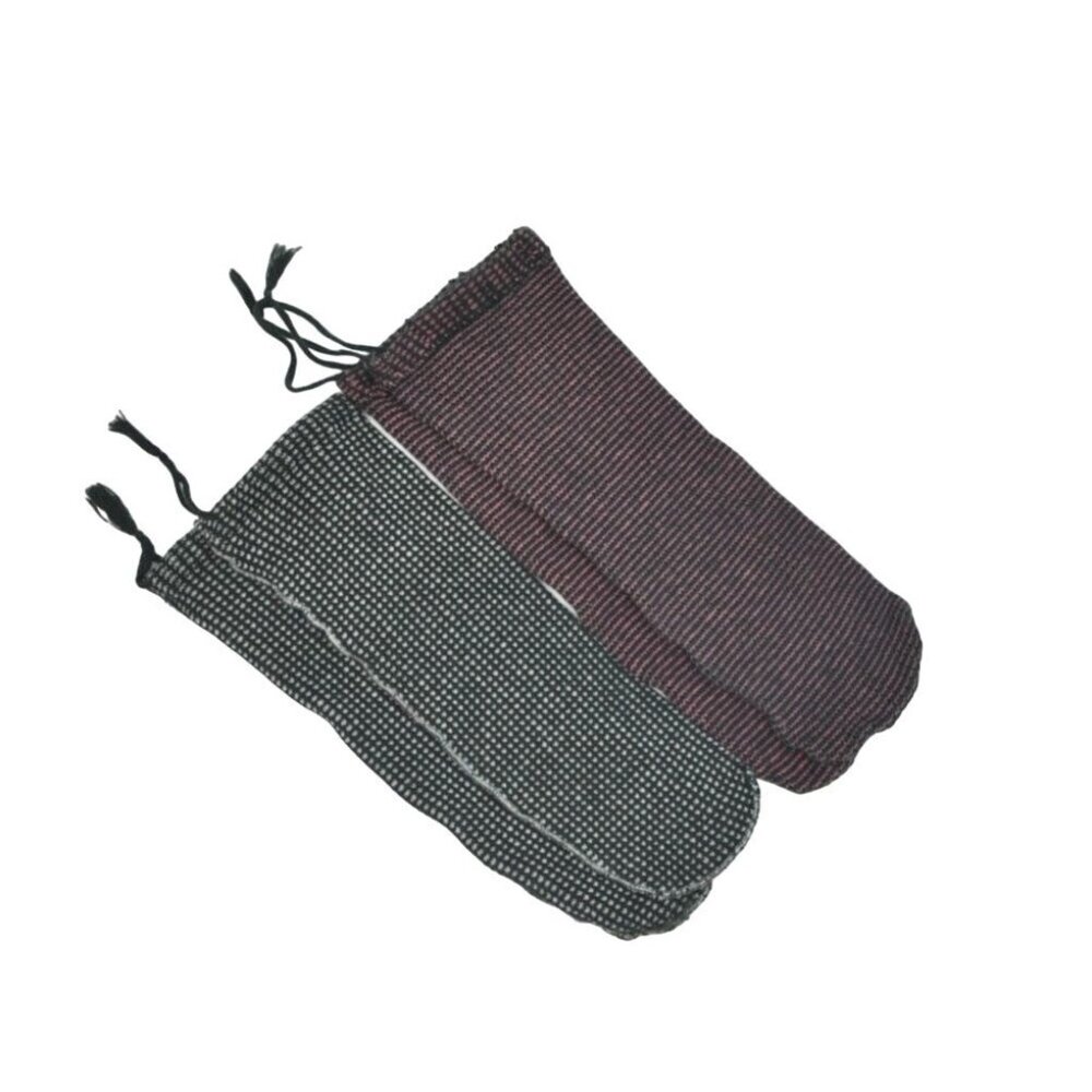 Vintage Shoe Bags Sleeves Shoe Mittens 2 Pair Red Green Black Knit